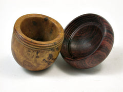 LV-2262 Nargusta Burl & Cocobolo Acorn Jewelry, Ring Box, Pill Box, Trinket Box-SCREW CAP