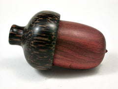 LV-2264 Redheart & Black Palm Acorn Jewelry, Ring Box, Pill Box, Trinket Box-SCREW CAP