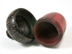 LV-2264 Redheart & Black Palm Acorn Jewelry, Ring Box, Pill Box, Trinket Box-SCREW CAP