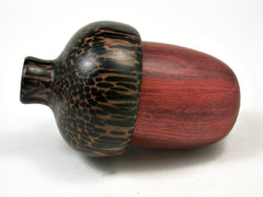LV-2264 Redheart & Black Palm Acorn Jewelry, Ring Box, Pill Box, Trinket Box-SCREW CAP