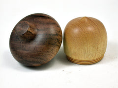 LV-2266 Yellowheart & Mora Acorn Jewelry, Ring Box, Pill Box, Trinket Box-SCREW CAP