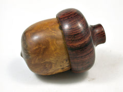 LV-2262 Nargusta Burl & Cocobolo Acorn Jewelry, Ring Box, Pill Box, Trinket Box-SCREW CAP