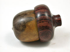 LV-2262 Nargusta Burl & Cocobolo Acorn Jewelry, Ring Box, Pill Box, Trinket Box-SCREW CAP