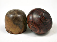 LV-2262 Nargusta Burl & Cocobolo Acorn Jewelry, Ring Box, Pill Box, Trinket Box-SCREW CAP