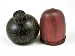 LV-2264 Redheart & Black Palm Acorn Jewelry, Ring Box, Pill Box, Trinket Box-SCREW CAP