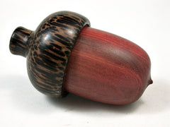 LV-2264 Redheart & Black Palm Acorn Jewelry, Ring Box, Pill Box, Trinket Box-SCREW CAP