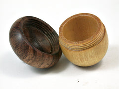 LV-2266 Yellowheart & Mora Acorn Jewelry, Ring Box, Pill Box, Trinket Box-SCREW CAP