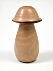 LV-2281 Red-Tip Photinia Wooden Mushroom Trinket Box, Pill, Jewelry Box-THREADED CAP