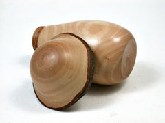 LV-2281 Red-Tip Photinia Wooden Mushroom Trinket Box, Pill, Jewelry Box-THREADED CAP