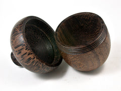 LV-2277 Pheasantwood & Black Palm Acorn Jewelry, Ring Box, Pill Box, Trinket Box-SCREW CAP