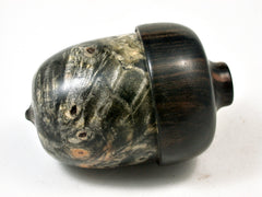 LV-2276 Buckeye Burl & Mun Ebony Acorn Trinket Box, Keepsakes, Jewelry Box-SCREW CAP