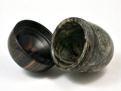 LV-2276 Buckeye Burl & Mun Ebony Acorn Trinket Box, Keepsakes, Jewelry Box-SCREW CAP