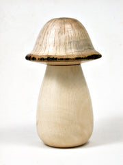 LV-2279 Holly & Live Oak Wooden Mushroom Trinket Box, Pill, Jewelry Box-THREADED CAP