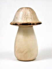 LV-2279 Holly & Live Oak Wooden Mushroom Trinket Box, Pill, Jewelry Box-THREADED CAP