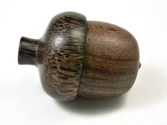 LV-2277 Pheasantwood & Black Palm Acorn Jewelry, Ring Box, Pill Box, Trinket Box-SCREW CAP