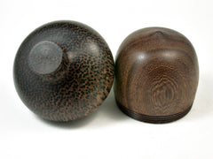 LV-2277 Pheasantwood & Black Palm Acorn Jewelry, Ring Box, Pill Box, Trinket Box-SCREW CAP