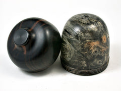 LV-2276 Buckeye Burl & Mun Ebony Acorn Trinket Box, Keepsakes, Jewelry Box-SCREW CAP