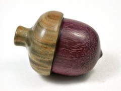 LV-2272 Purpleheart & Verawood Acorn Jewelry, Ring Box, Pill Box, Trinket Box-SCREW CAP