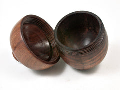 LV-2278 Curly Hawaiian Koa & Mopane Acorn Jewelry, Ring Box, Pill Box, Trinket Box-SCREW CAP