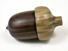 LV-2273 Mun Ebony & Verawood Acorn Jewelry, Ring Box, Pill Box, Trinket Box-SCREW CAP