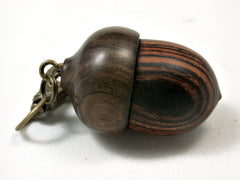 LV-2283 Ponderosa Pine Burl & Betelnut Acorn Pendant Box, Charm, Pill Holder-SCREW CAP