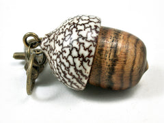LV-2220 Bocote & Betelnut Acorn Pendant Box, Charm, Pill Holder-SCREW CAP