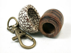 LV-2220 Bocote & Betelnut Acorn Pendant Box, Charm, Pill Holder-SCREW CAP
