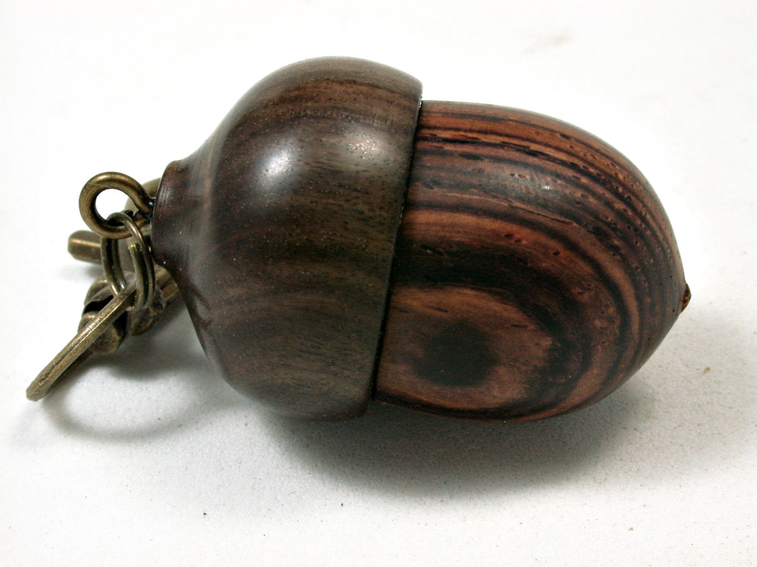 LV-2283 Ponderosa Pine Burl & Betelnut Acorn Pendant Box, Charm, Pill Holder-SCREW CAP