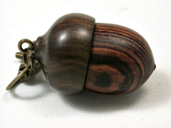 LV-2283 Ponderosa Pine Burl & Betelnut Acorn Pendant Box, Charm, Pill Holder-SCREW CAP