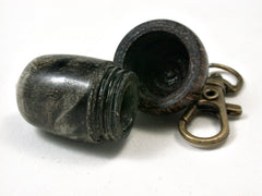 LV-2292 Acorn Pendant Box, Charm, Pill Holder from Buckeye Burl & Black Palm-SCREW CAP