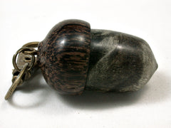 LV-2292 Acorn Pendant Box, Charm, Pill Holder from Buckeye Burl & Black Palm-SCREW CAP