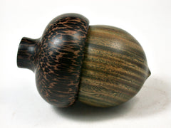 LV-2254 Verawood & Black Palm Acorn Trinket Box, Keepsakes, Jewelry Box-SCREW CAP