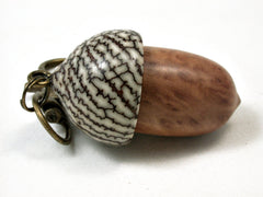 LV-2293 Yellowbox Burl & Betel Nut Acorn Pendant Box, Charm, Pill Holder-SCREW CAP