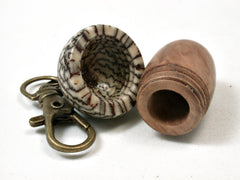 LV-2293 Yellowbox Burl & Betel Nut Acorn Pendant Box, Charm, Pill Holder-SCREW CAP