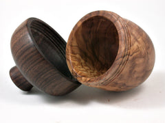 LV-2299 Olive Burl & Kou Acorn Jewelry, Ring Box, Pill Box, Trinket Box-SCREW CAP