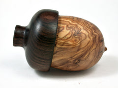 LV-2299 Olive Burl & Kou Acorn Jewelry, Ring Box, Pill Box, Trinket Box-SCREW CAP