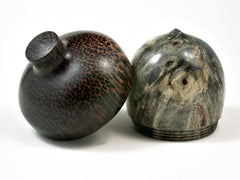 LV-2300 Buckeye Burl & Black Palm Acorn Jewelry, Ring Box, Pill Box, Threaded Urn