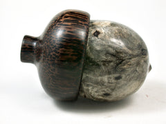 LV-2300 Buckeye Burl & Black Palm Acorn Jewelry, Ring Box, Pill Box, Threaded Urn