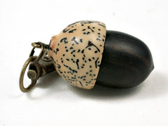 LV-2303 Mun Ebony & Yollilo Palm Nut Acorn Pendant Box, Charm, Pill Holder-SCREW CAP