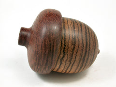 LV-2318 Zebrawood & Leopardwood Acorn Jewelry, Ring Box, Pill Box, Trinket Box-SCREW CAP
