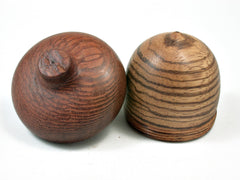 LV-2318 Zebrawood & Leopardwood Acorn Jewelry, Ring Box, Pill Box, Trinket Box-SCREW CAP
