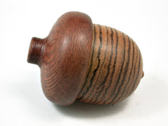 LV-2318 Zebrawood & Leopardwood Acorn Jewelry, Ring Box, Pill Box, Trinket Box-SCREW CAP