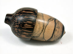 LV-2321 Black & White Ebony and Black Palm Acorn Jewelry, Ring Box, Pill Box, Trinket Box-SCREW CAP