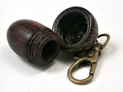 LV-2294 Desert Ironwood & Black Palm Acorn Pendant Box, Charm, Pill Holder-SCREW CAP