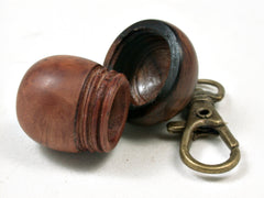 LV-2315 Briar Burl & Ironwood Acorn Pendant Box, Charm, Pill Holder-SCREW CAP