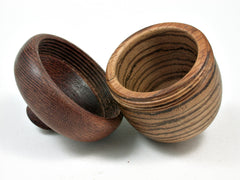 LV-2318 Zebrawood & Leopardwood Acorn Jewelry, Ring Box, Pill Box, Trinket Box-SCREW CAP