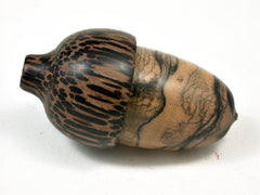 LV-2321 Black & White Ebony and Black Palm Acorn Jewelry, Ring Box, Pill Box, Trinket Box-SCREW CAP