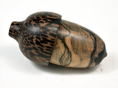 LV-2321 Black & White Ebony and Black Palm Acorn Jewelry, Ring Box, Pill Box, Trinket Box-SCREW CAP