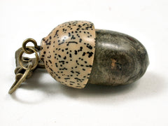 LV-2312 Buckeye Burl & Yolillo Palm Nut Acorn Pendant Box, Charm, Pill Holder-SCREW CAP