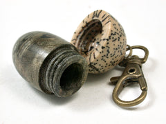 LV-2312 Buckeye Burl & Yolillo Palm Nut Acorn Pendant Box, Charm, Pill Holder-SCREW CAP